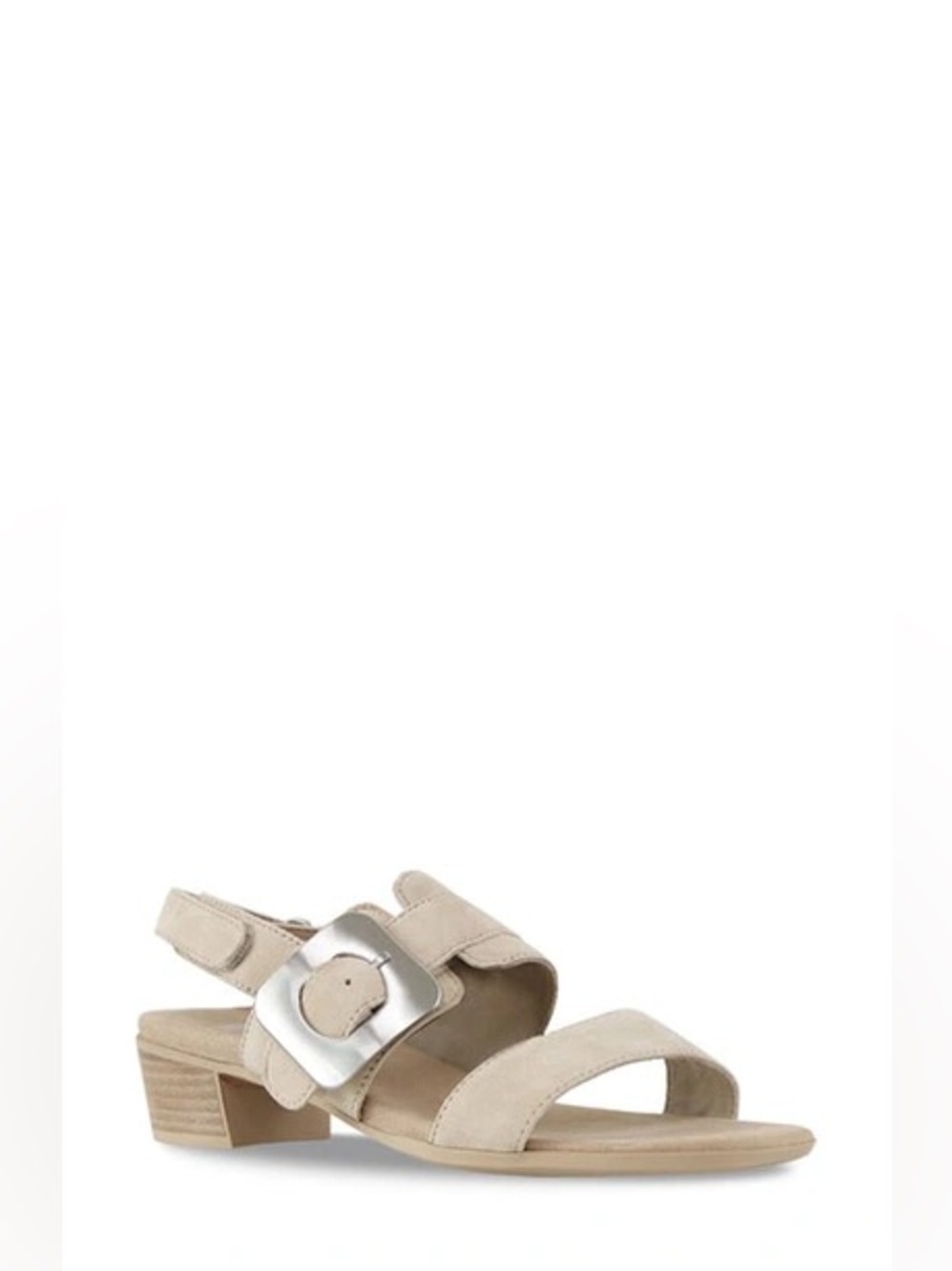 Munro Ashlin Slingback Sandals Beige Suede Block Heel Buckle Size 8.5